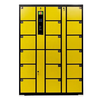 Gelber schwarzer Selbst verschlüsseltes sicheres Schließfach Digital, achtzehn Handy-Schließfach für Büro