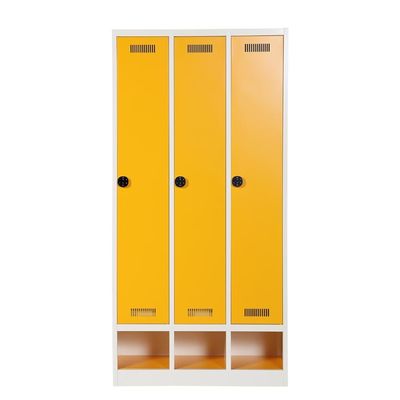 Tür Stahl-Almirah, sichere Metallpersonal-Schließfächer des Turnhallen-Umkleideraum-3 mit Schuhkarton