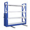 Kundengebundenes blaues Stahlfach Shelfing beansprucht mit Rad-Lager-Gebrauchs-Stall stark