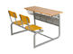Dauerhafter Stahlschulmöbel-Metallrahmen kombinierter doppelter Studenten-Schreibtisch und Stuhl